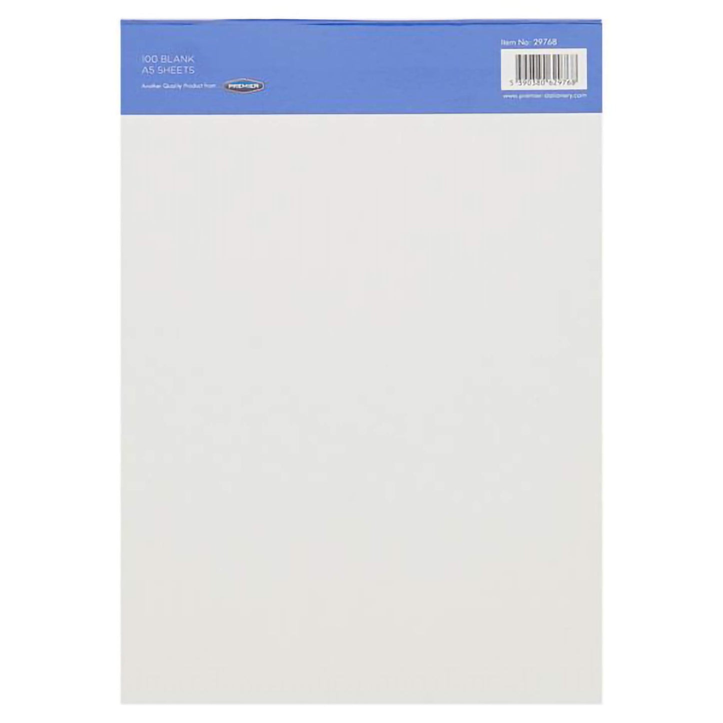 Premier Stationery Brookland Bond A5 Writing Pad 100 Sheets White Plain