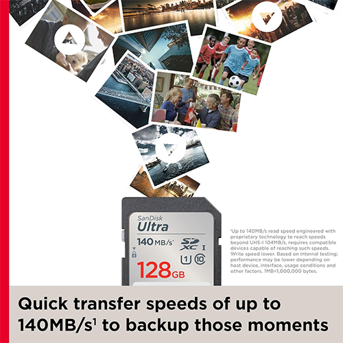 SanDisk Ultra 128GB MicroSDXC UHS-I Class 10 Memory Card