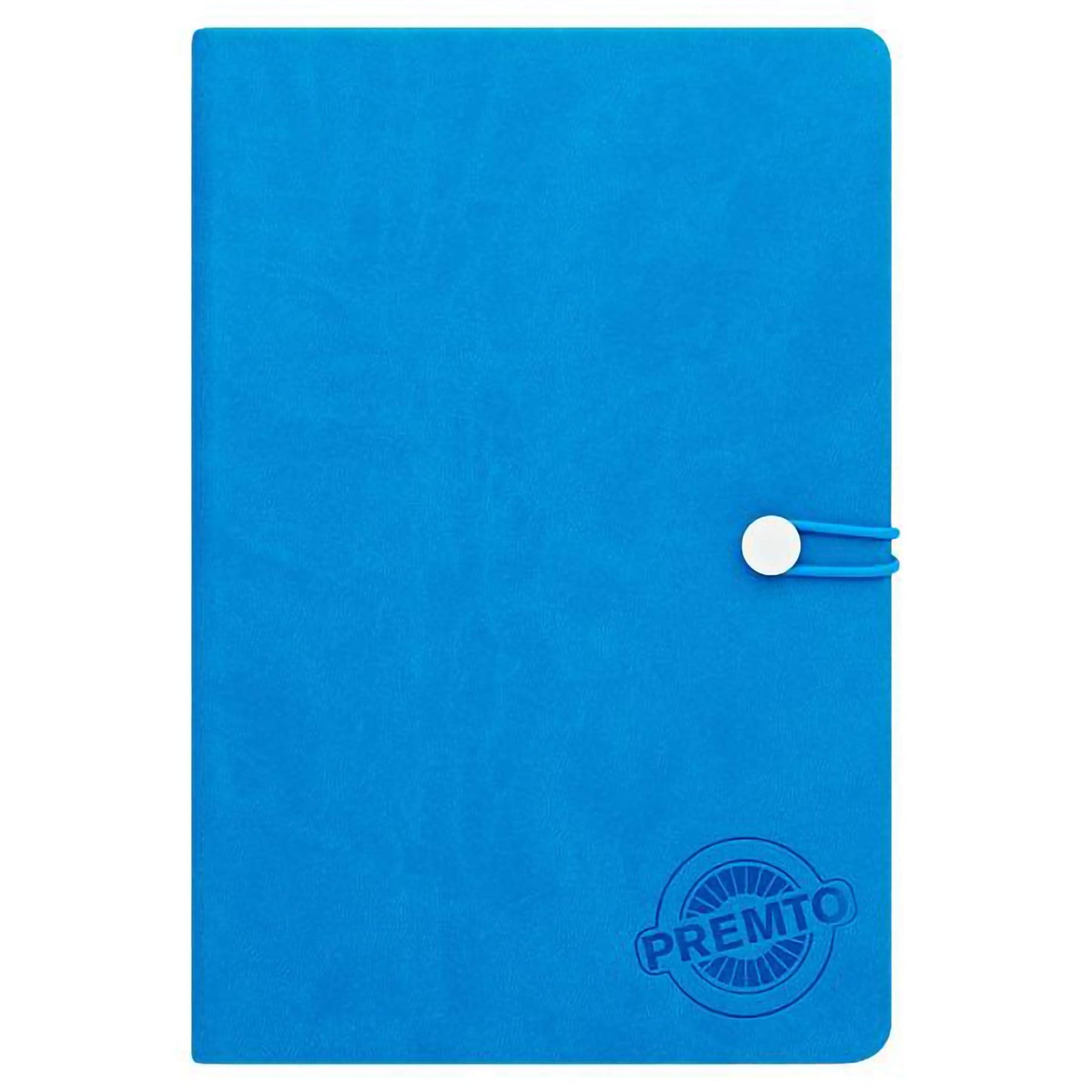 A5 192pg Hardcover Notebook with Elasticated Button Closure - Printer Blue
