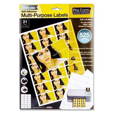A4 Printer Labels - 25 Sheet Packs