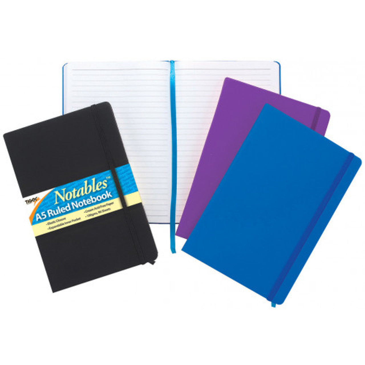 Tiger Notables A5 Ruled Notebook with Suede Effect Cover