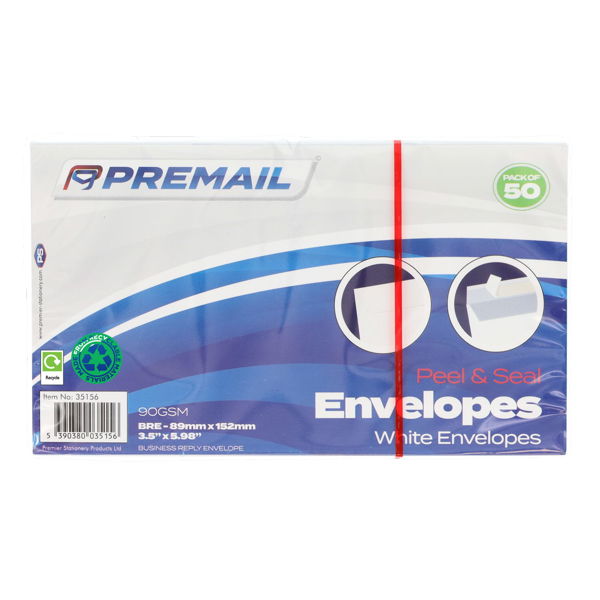 50 x White 3.5" x 6" Peel and Seal Envelopes 89mmx152mm