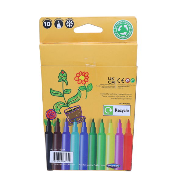 World of Colour 10 Washable Felt Tip Pens