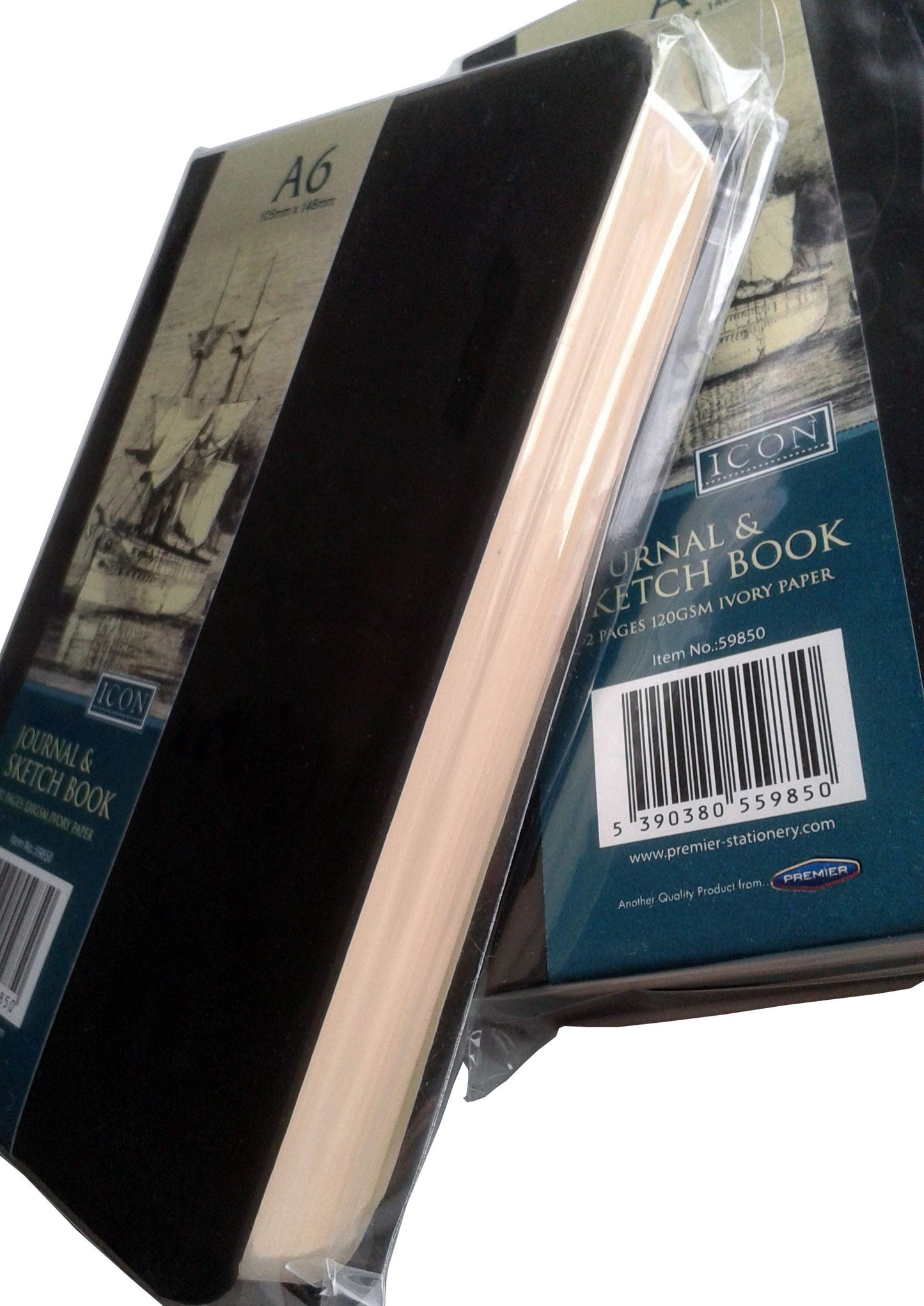 Premier Stationery Icon A6 120gsm Black Journal & Sketch Book. 192 pages., 59850