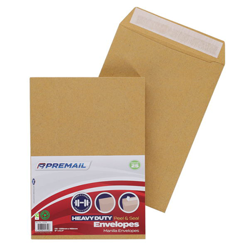 25 x Heavy Duty Manilla C5 Peel and Seal Envelopes for A5