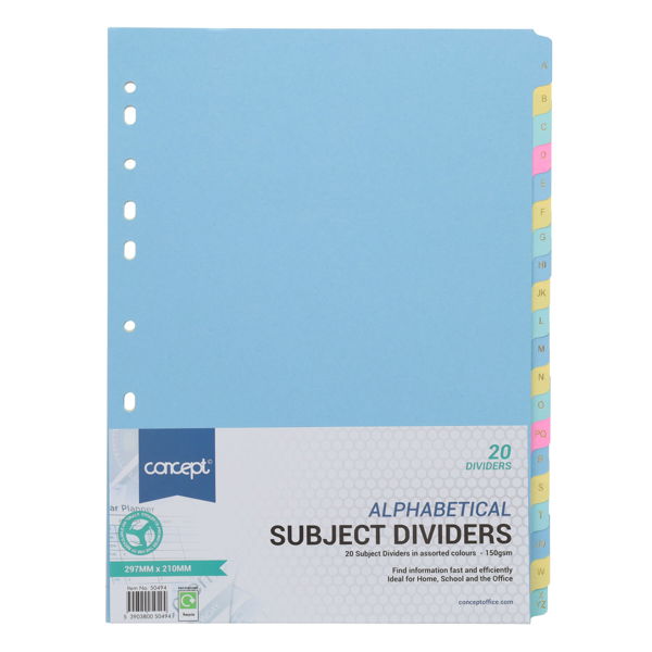 Concept A4 20 Part A-Z Dividers