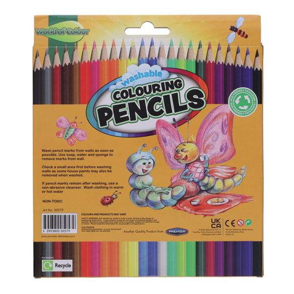 World of Colour 24 Full Size Colouring Pencils