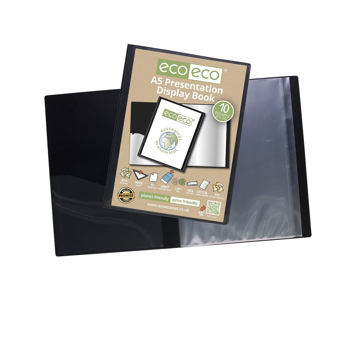 eco-eco A5 50% Recycled 10 Pocket Presentation Display Book