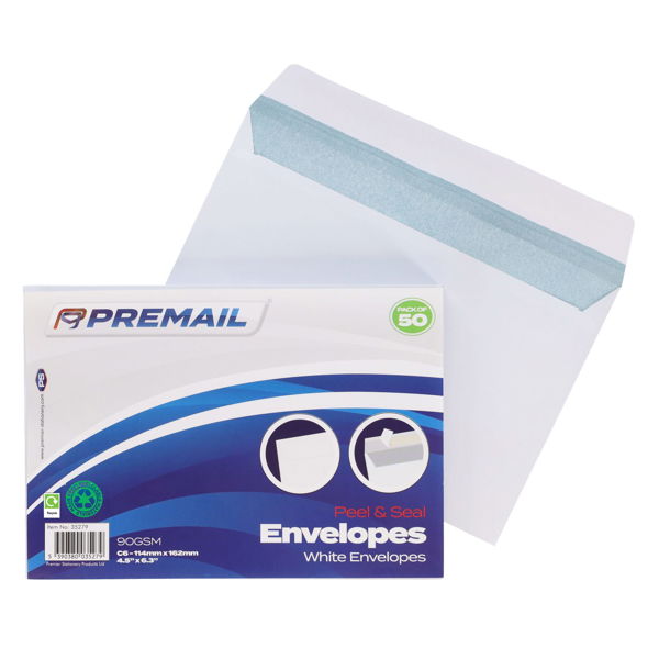50 x White C6 Peel and Seal Envelopes