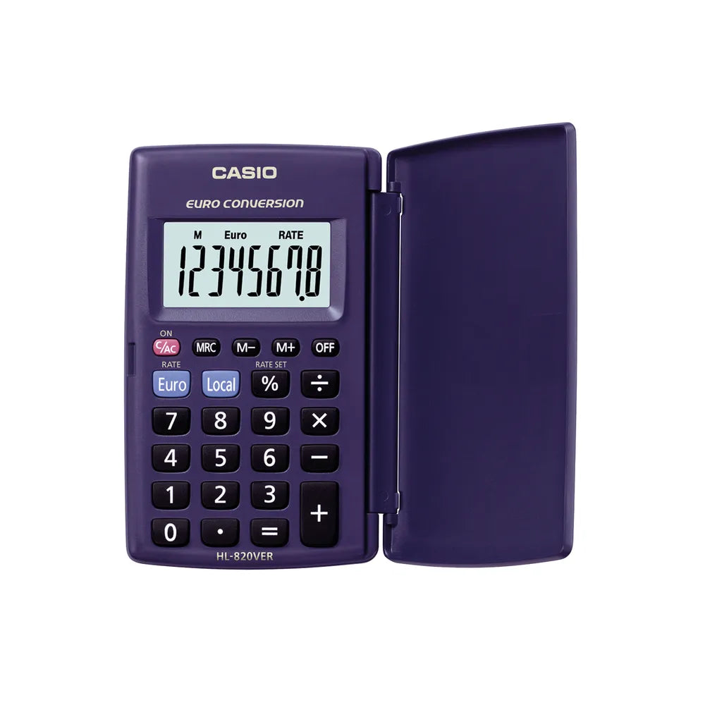 Casio HL-820 8 Digit Pocket Calculator with Protective Cover Black