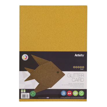 A4 Assorted Glitter Craft Card 220gsm Packs of 10 Sheets