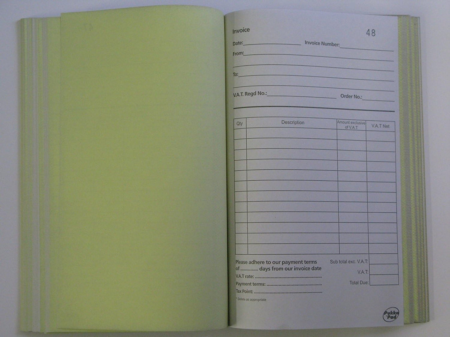 Duplicate Invoice Book Carbonless