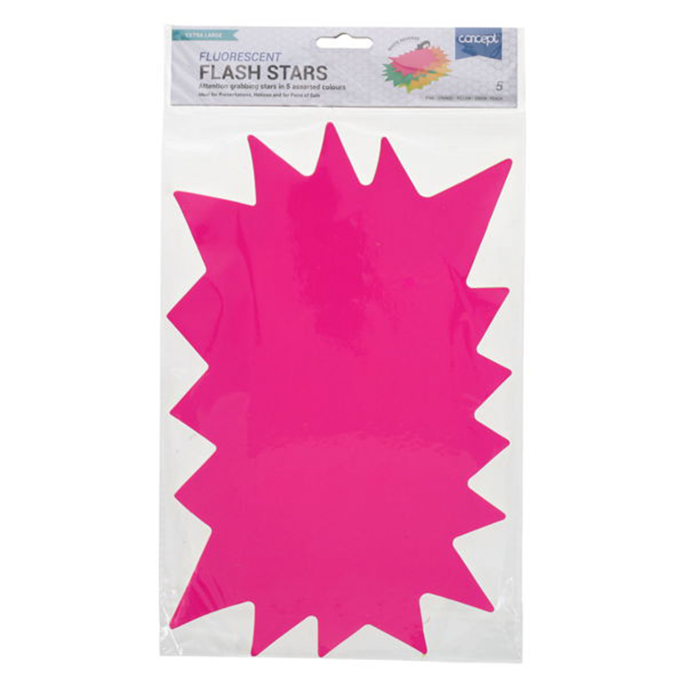 Premier Stationery Premier Depot Large Flash Star (Pack of 5), Muti