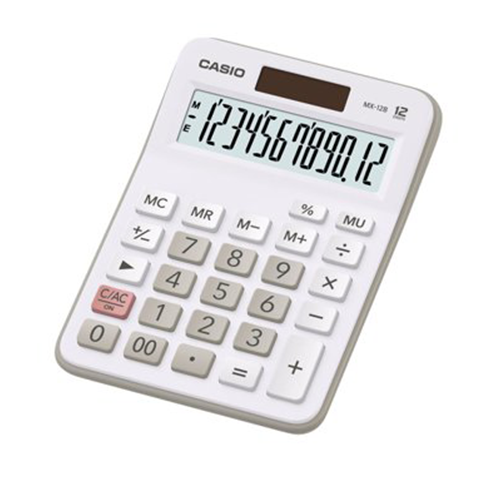 Casio Basic 12 Digit Desk Calculator White MX-12B
