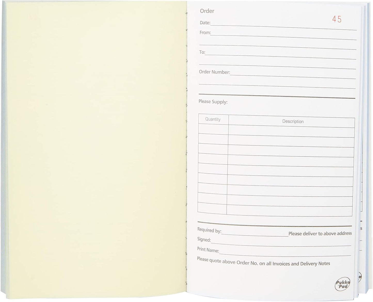Duplicate Order Book Carbonless