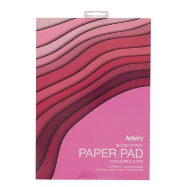 A4 180gsm Paper Pad Coloured Card 8 Options