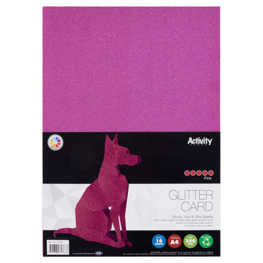 A4 Assorted Glitter Craft Card 220gsm Packs of 10 Sheets