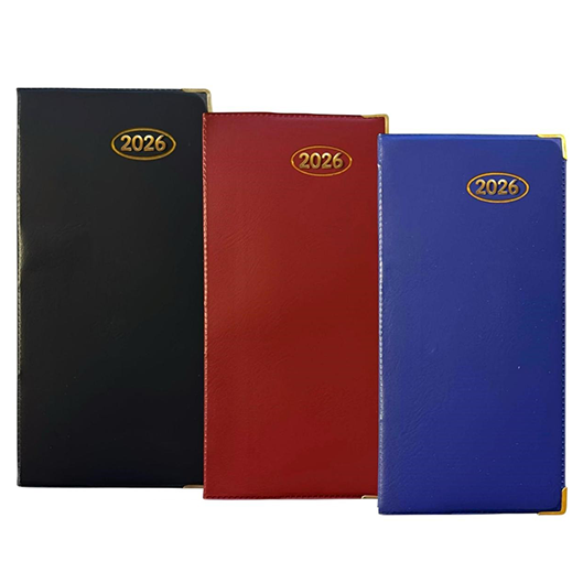 2026 Slim Pocket Diary Black, Blue or Red