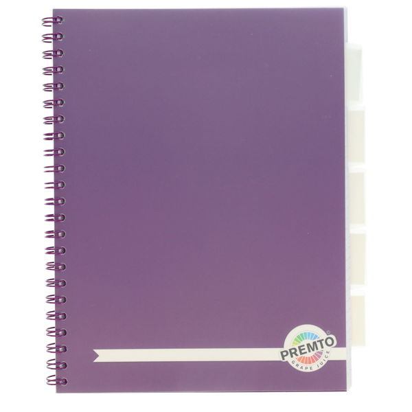 Premtone A4 5 Subject Notebook Choice of Colour