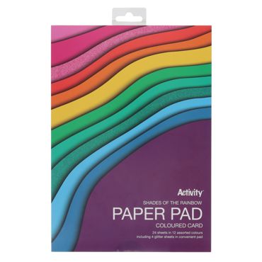 A4 180gsm Paper Pad Coloured Card 8 Options