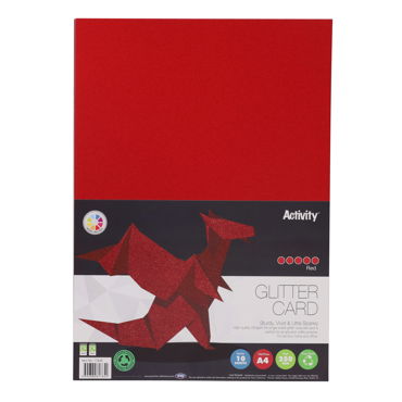 A4 Assorted Glitter Craft Card 220gsm Packs of 10 Sheets