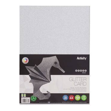 A4 Assorted Glitter Craft Card 220gsm Packs of 10 Sheets