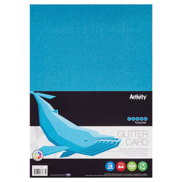 A4 Assorted Glitter Craft Card 220gsm Packs of 10 Sheets