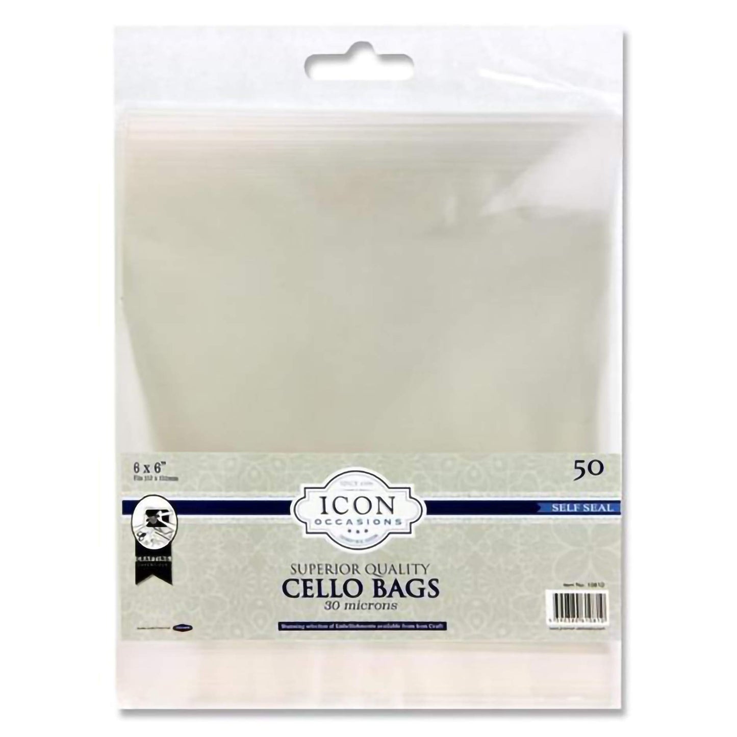 Icon Self Seal 6" x 6" Cello Bags Pack of 50