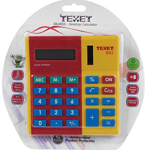 Texet B82 Kay Stage 1/2 Big Key Big Display Calculator - Red