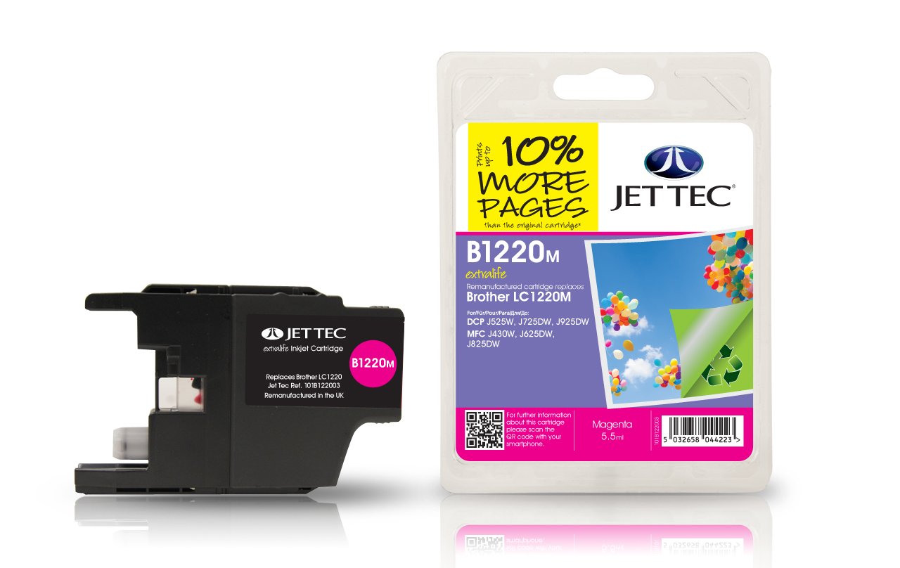 Jet Tec Compatible Ink Cartridge for Brother LC1220 - Magenta
