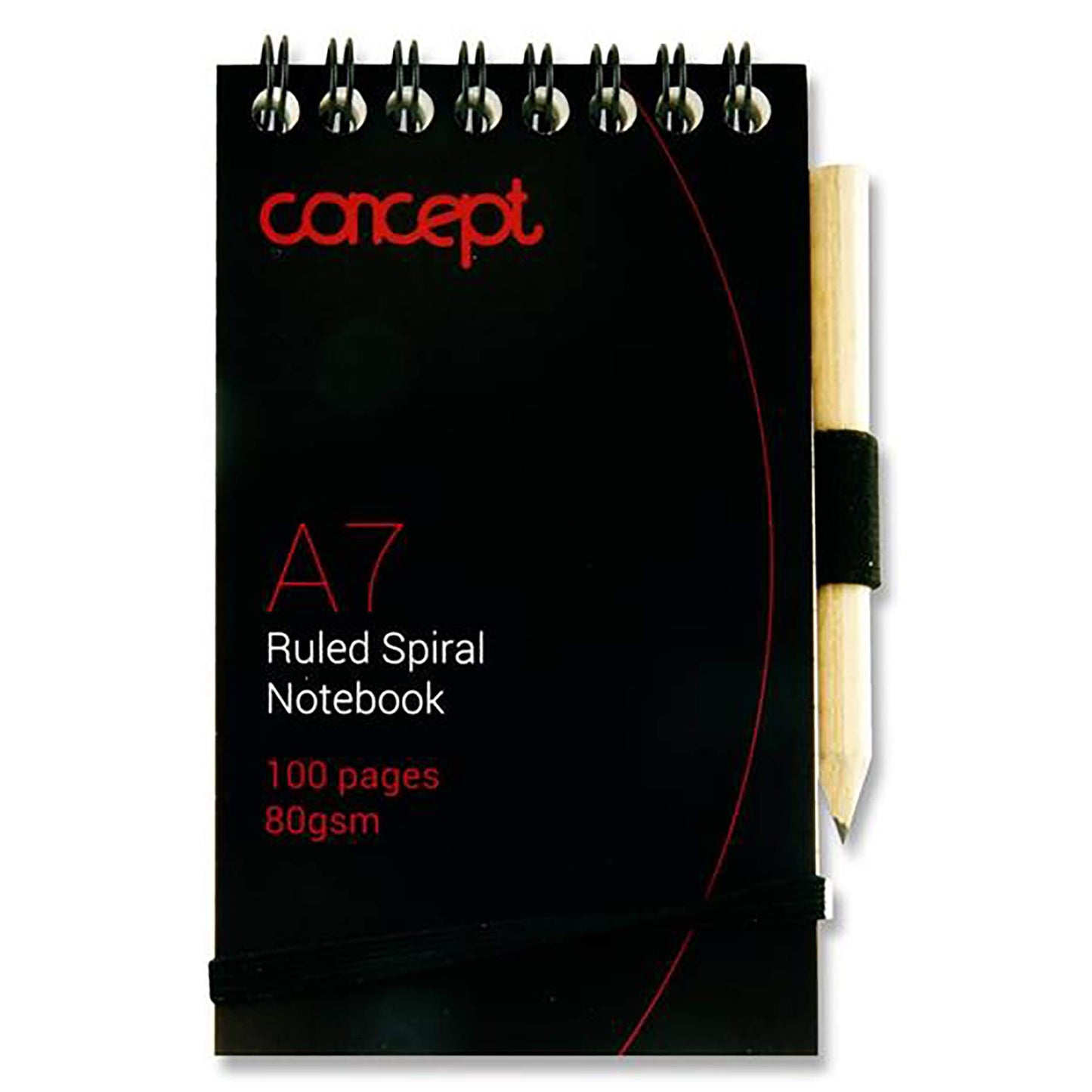 Concept A7 100 Pages Spiral Pocket Notebook with Pencil