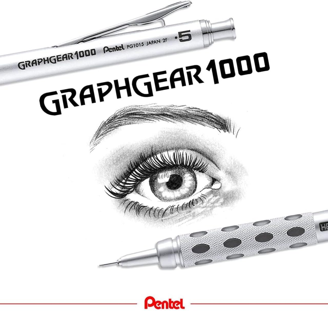 Pentel PG1017 Graphgear 1000 Mechanical Pencil, 0.7mm, Supplied with 3 HB leads (One Pencil)