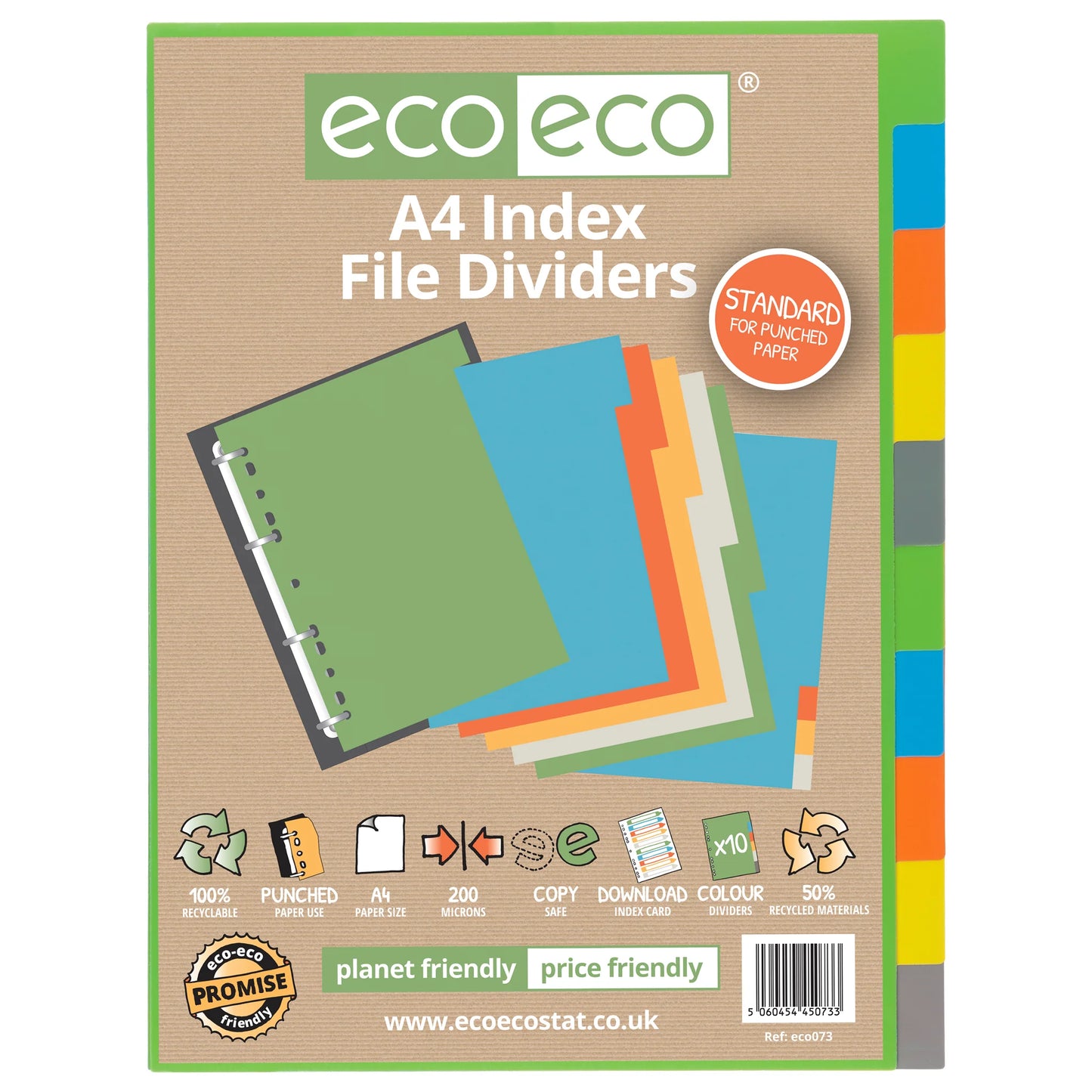 eco-eco A4 50% Recycled January - Plain 10 Part eco073