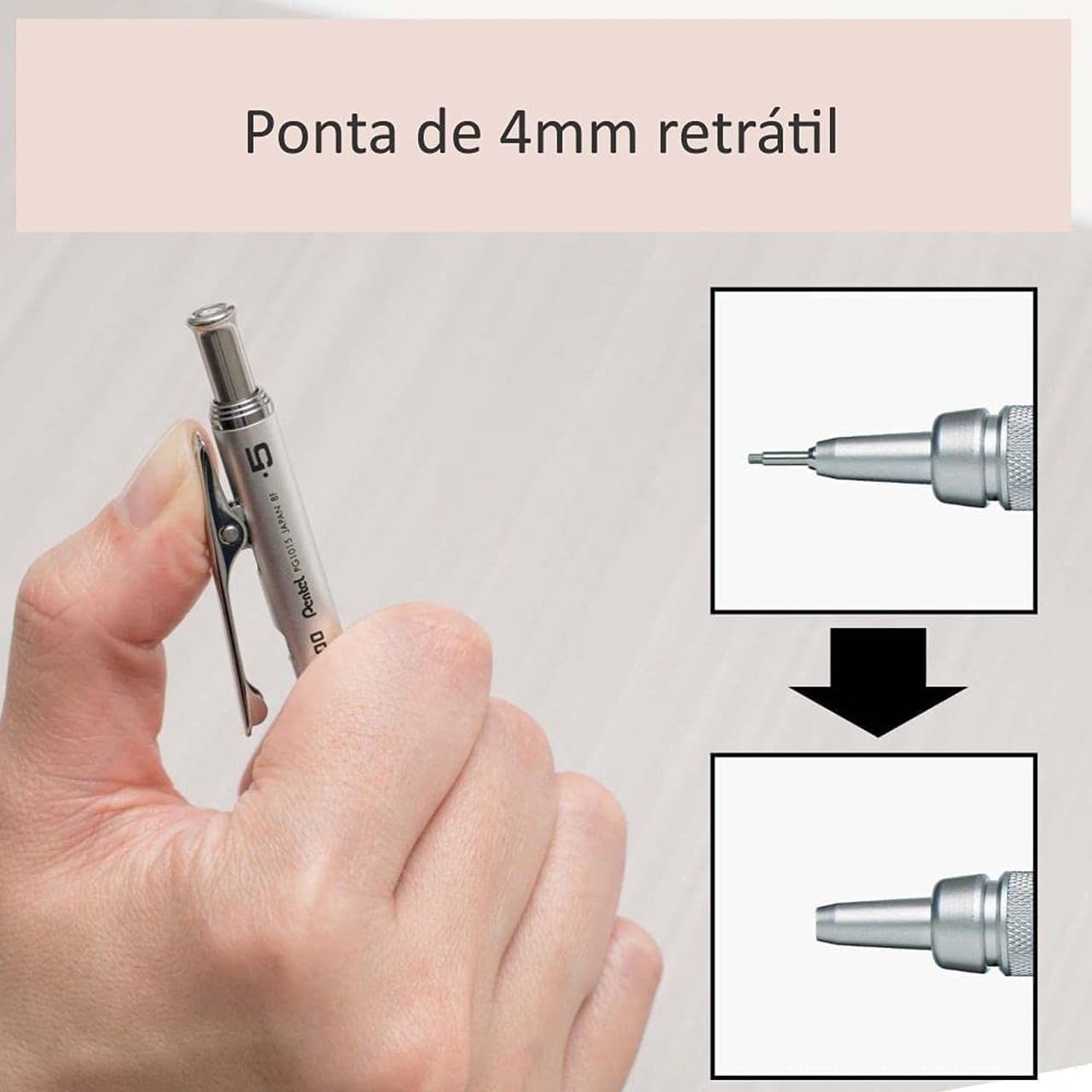 Pentel PG1017 Graphgear 1000 Mechanical Pencil, 0.7mm, Supplied with 3 HB leads (One Pencil)