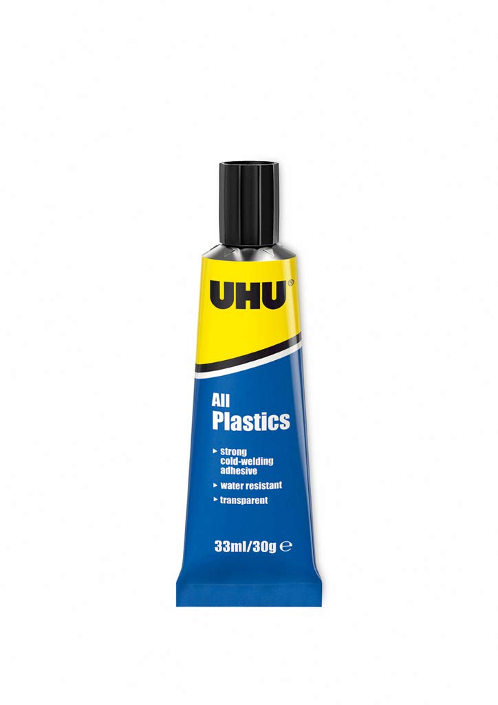 UHU All Plastics, Clear Powerful universal adhesive for plastics, 33ml