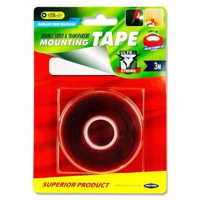 Stik-ie Double Sided 15mm Mounting Tape Clear