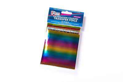 12 SHEETS TRANSFER FOILS CELEBRATION COLOURS RAINBOW SHIMMER SHINY LEOPARD PRINT