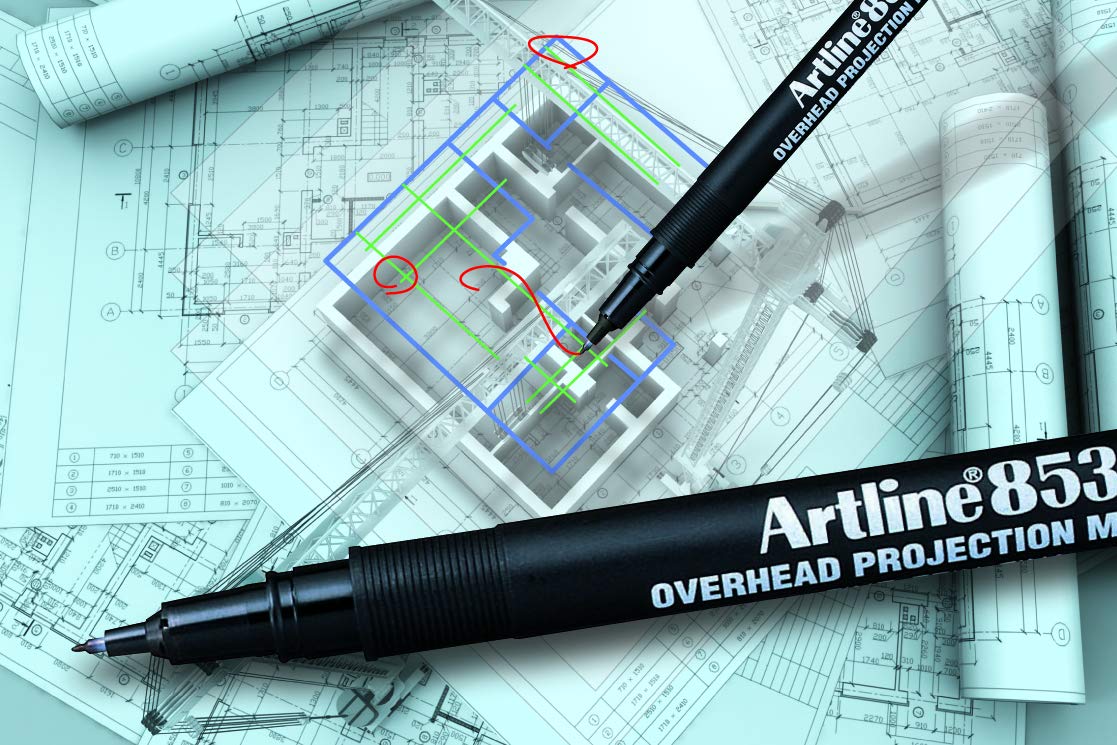 Artline Ek854 Permanent Overhead Projection Marker - Broad Black - Part of Buy 2 Get One Free Promotion