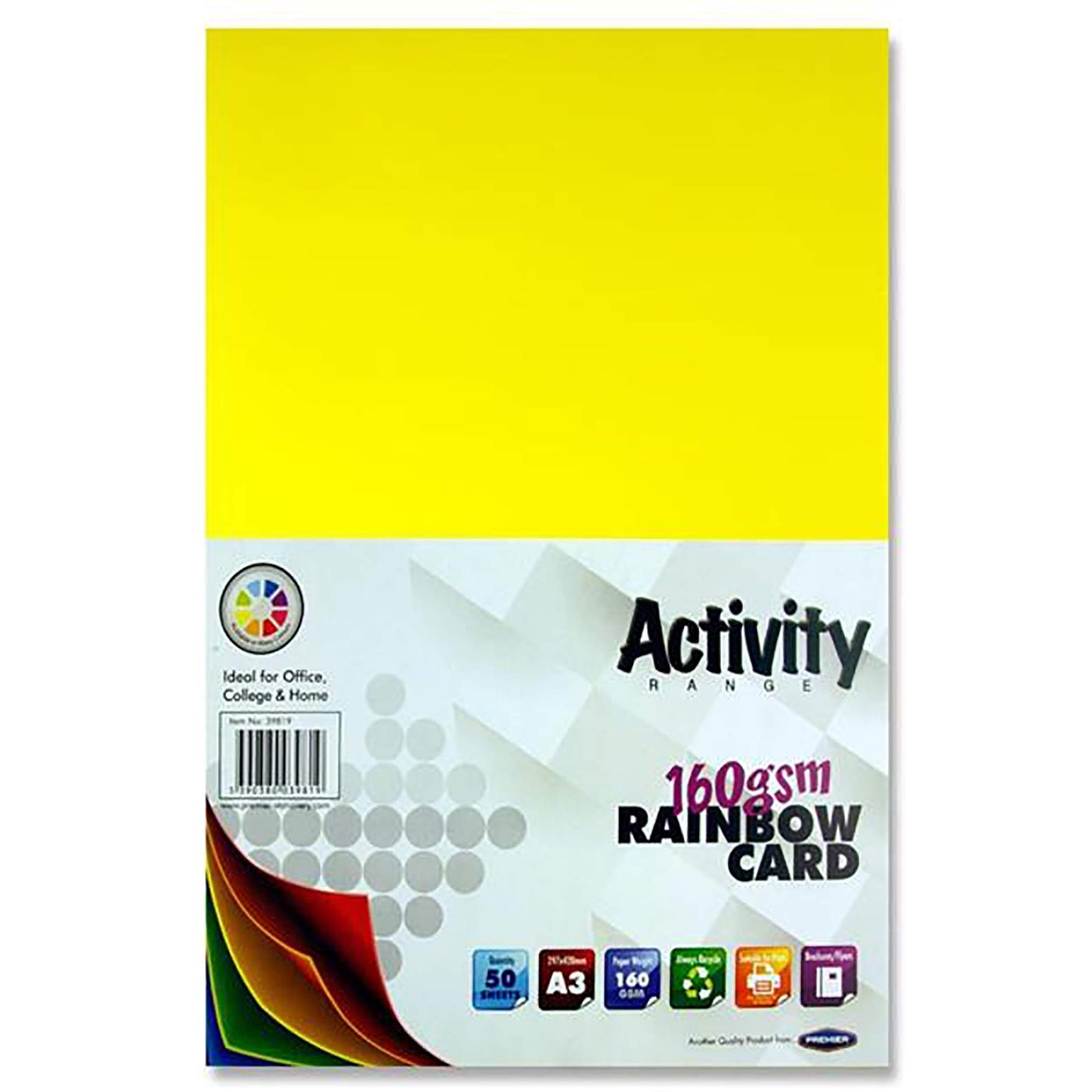 Premier Stationery S4539819 A3 160 gsm Activity Card - Rainbow (Pack of 50 Sheets)