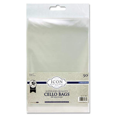 Icon Self Seal 5" x 7" Cello Bags Pack of 50