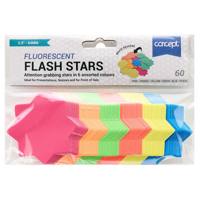 60 x  2.5-Inch Flash Fluorescent Stars