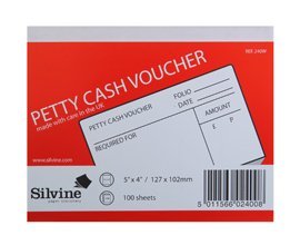 Silvine Petty Cash Voucher 100 Sheets