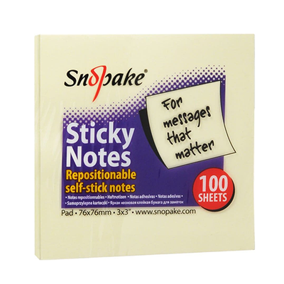 Snopake Yellow Sticky Notes 76mmx76mm