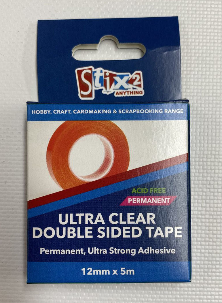 Stix2 Ultra Clear Permanent Double Sided Tape 5 Sizes
