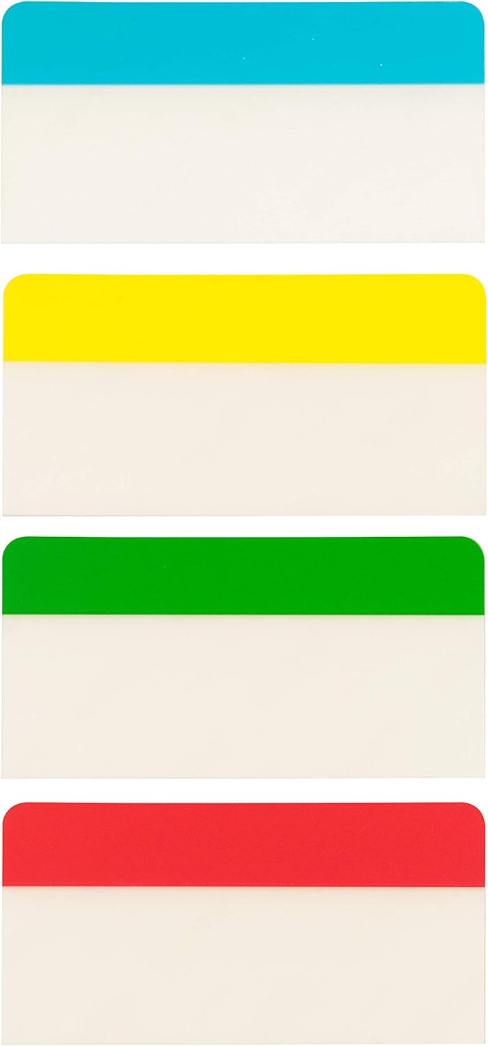 Snopake 15884 Extra Thick Repositionable Filing Index Tabs 38x76mm