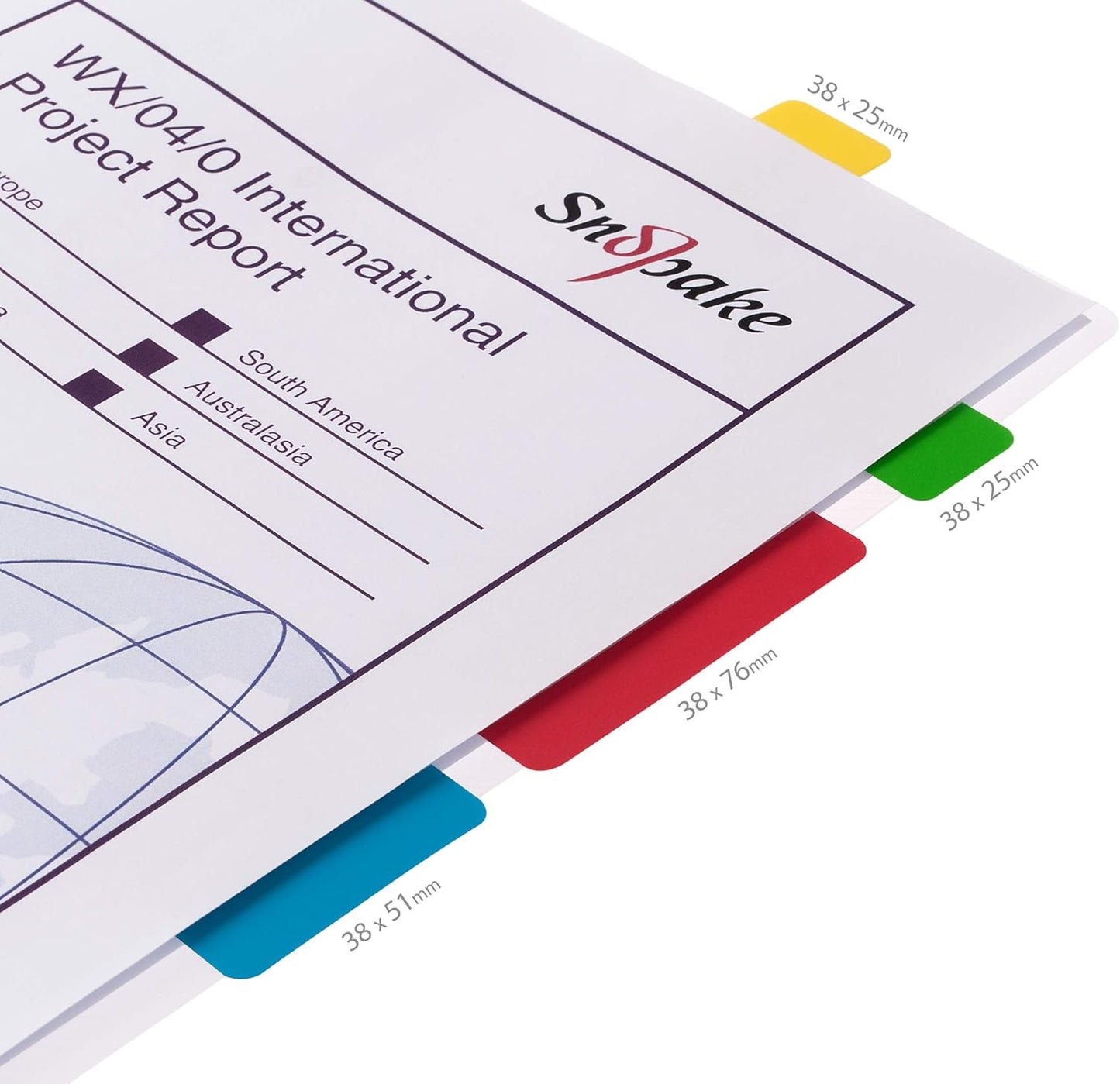 Snopake 15884 Extra Thick Repositionable Filing Index Tabs 38x76mm