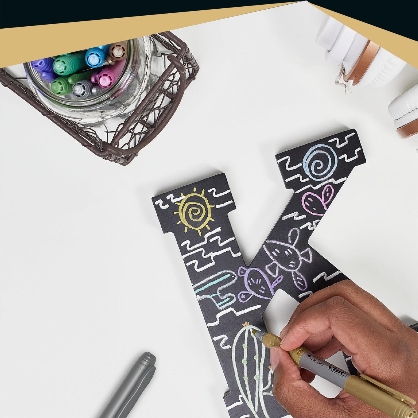 BIC 2 x Permanent Gold & Silver Metallic Markers