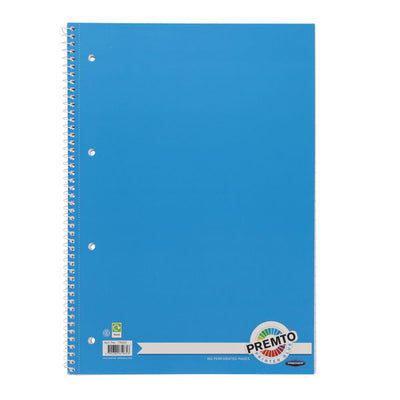 A4 4 Hole Punched Spiral Perforated 160 Page Ruled Notebook