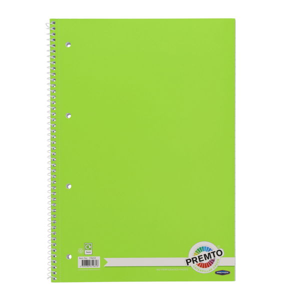 A4 4 Hole Punched Spiral Perforated 160 Page Ruled Notebook