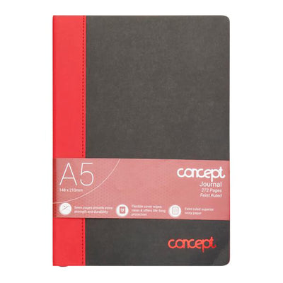 Concept A5 Journal with 272 Feint Ruled Pages.
